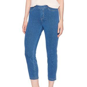 Classic Denim Capri Leggings With Pockets